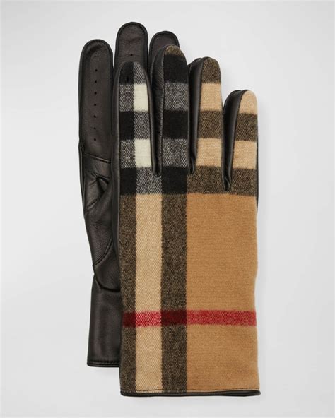 Burberry Men's Exaggerated Check Wool & Leather 